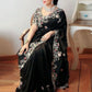 Rajwada Black Georgette Embroidered Saree For Women