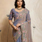 Rajwada Dusty Lavender Chiffon Lace Work Saree For Women
