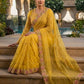 Rajwada Yellow Chiffon Cut Work Saree For Women