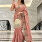 Rajwada Peach Silk Embroidered Saree For Women