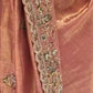 Rajwada Peach Silk Embroidered Saree For Women