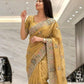 Rajwada Yellow Silk Embroidered Saree For Women