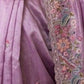 Rajwada Lavender Silk Blend Solid Saree For Women