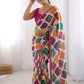 Rajwada Multicolor Georgette Lace Work Saree For Women
