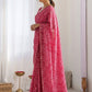 Rajwada Pink Georgette Lace Work Saree For Women