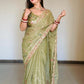 Rajwada Green Georgette Cut Work Saree For Women