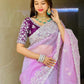 Rajwada Lavender Organza Cut Work Saree For Women