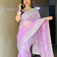 Rajwada Lavender Organza Cut Work Saree For Women