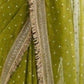Rajwada Green Silk Blend Embroidered Saree For Women