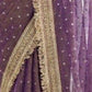 Rajwada Purple Silk Blend Embroidered Saree For Women