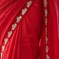 Rajwada Red Satin Silk Solid Saree For Women