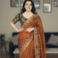 Rajwada Rust Silk Embroidered Saree For Women