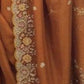 Rajwada Rust Silk Embroidered Saree For Women