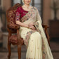 Rajwada Off White Georgette Sequence And Cut Work Saree For Women
