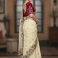 Rajwada Off White Georgette Sequence And Cut Work Saree For Women