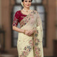 Rajwada Off White Georgette Sequence And Cut Work Saree For Women