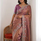 Rajwada Mauve Chiffon Silk Solid Saree For Women