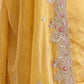 Rajwada Yellow Chiffon Silk Solid Saree For Women