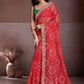 Rajwada Red Georgette Cut Work Saree For Women