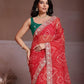 Rajwada Red Georgette Cut Work Saree For Women