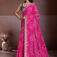 Rajwada Pink Georgette Cut Work Saree For Women