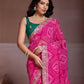 Rajwada Pink Georgette Cut Work Saree For Women
