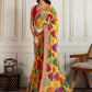 Rajwada Multicolor Georgette Lace Work Saree For Women