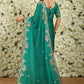 Rajwada Teal Blue Chiffon Sequence And Cut Work Saree For Women