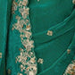 Rajwada Teal Blue Chiffon Sequence And Cut Work Saree For Women