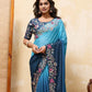 Rajwada Navy Blue Georgette Cut Work Saree For Women
