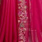 Rajwada Dark Pink Georgette Cut Work Saree For Women