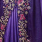 Rajwada Dark Violet Georgette Cut Work Saree For Women