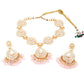 Rajwada Women White Faux Stone Studded Meenakari Jewelry Set