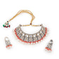 Rajwada Women Gorgeous White And Peach Choker Set
