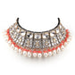 Rajwada Women Gorgeous White And Peach Choker Set