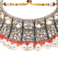 Rajwada Women Gorgeous White And Peach Choker Set