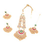 Rajwada Women Cluster Beads White Jewelry Set