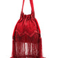 Rajwada Women Red Beaded Potli Bag With Tassels