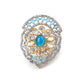 Rajwada Women Royal Ring Studded With Aqua Blue Stone