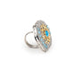 Rajwada Women Royal Ring Studded With Aqua Blue Stone