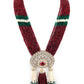 Rajwada Women White And Maroon Long Necklace Set