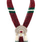Rajwada Women White And Maroon Long Necklace Set