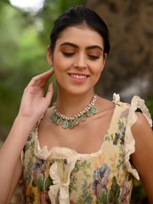 Rajwada Women Sea Green Choker Neckpiece