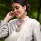 Rajwada Women Pink Antique Long Necklace Set