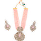 Rajwada Women Pink Antique Long Necklace Set