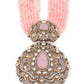 Rajwada Women Pink Antique Long Necklace Set
