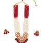 Rajwada Women Gorgeous White And Red Long Necklace Set