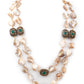 Rajwada Women Apricot And Green Beaded Long Necklace