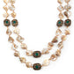 Rajwada Women Apricot And Green Beaded Long Necklace