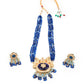 Rajwada Women Dark Blue Royal Long Necklace Set